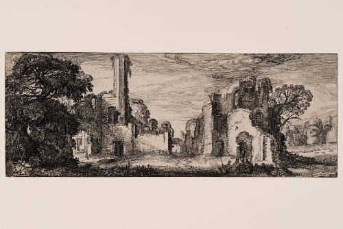 Large Tree and Ruins with a Tower, from Landscapes and Ruins