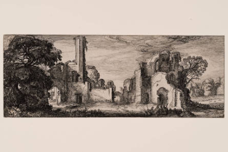 Large Tree and Ruins with a Tower, from Landscapes and Ruins