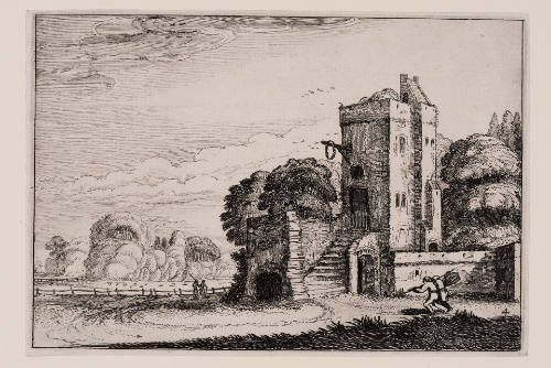 Inn at a Square Tower, plate 4 from Landscapes
