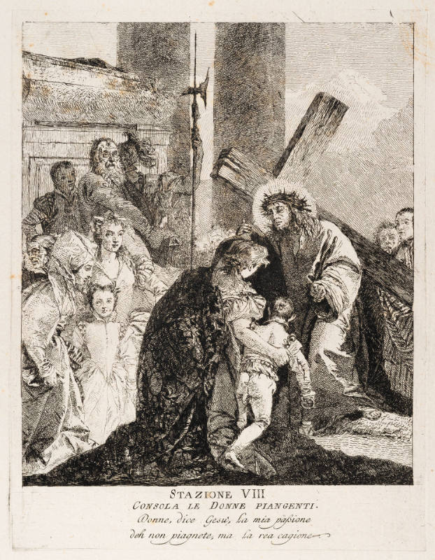 Stazione VIII: Consola le donne piagenti [Station VIII: Jesus Consoles the Weeping Women], from Via Crucis [Stations of the Cross]