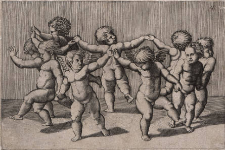 Dance of Two Cupids and Seven Children, after Raphael