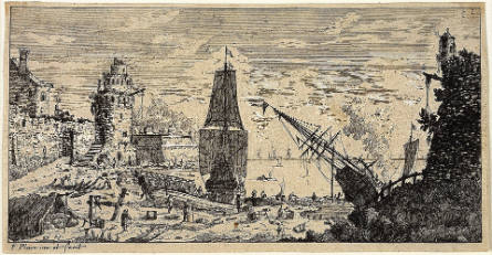 Seaport, plate 1 from A Series of Italian Coastal Scenes