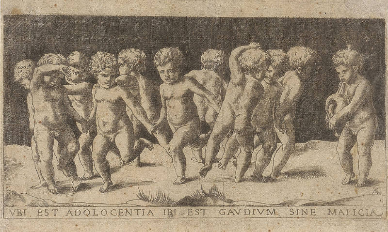 Ten Children Dancing to a Bagpipe, after Raphael