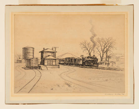 Untitled (train at a country depot)