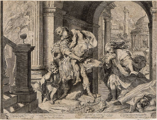 Aeneas and His Family Fleeing Troy, after Federico Barocci