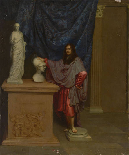 Portrait of a Man Resting His Hand on a Bust of Minerva
