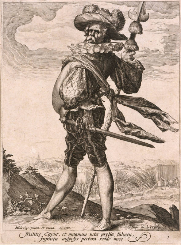 Colonel, plate 1 from Officers and Soldiers, after Hendrick Goltzius