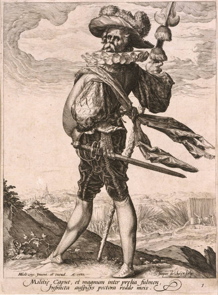 Colonel, plate 1 from Officers and Soldiers, after Hendrick Goltzius