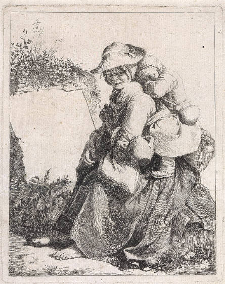 Seated Peasant Woman with a Sleeping Infant, plate 1