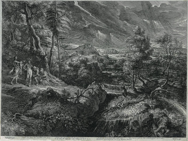 Landscape with Philemon and Baucis (The Deluge), from the Suite de six grands paysages [Suite of Six Large Landscapes], after Peter Paul Rubens