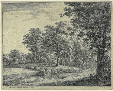 A Horseman Near a Fence, plate 5 from Large Landscapes