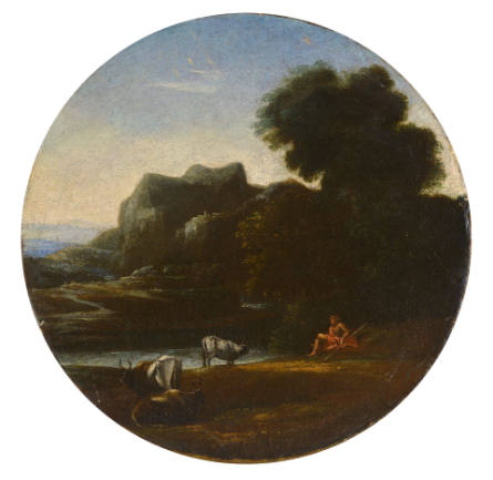 A Landscape with a Herdsman Resting by a Pond