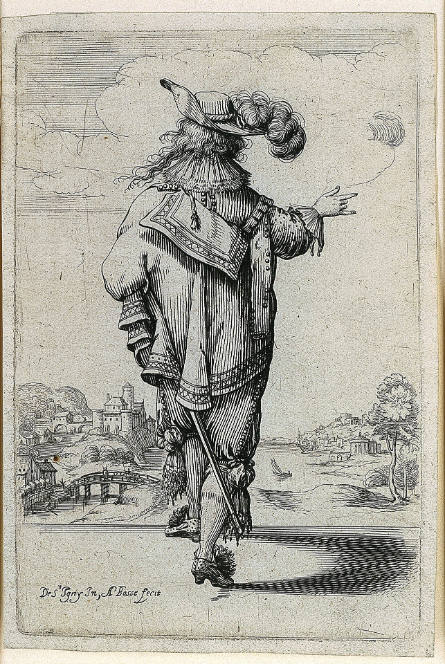 Gentleman Seen from Behind, from Le Jardin de la noblesse françoise [The Garden of the French Nobility], after Jean de Saint-Igny
