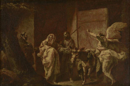 The Holy Family Preparing for the Flight into Egypt