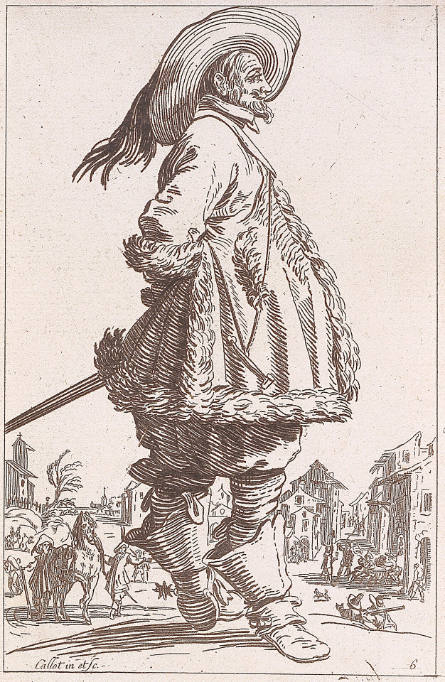 Le Gentilhomme au manteau bordé de fourrure tenant ses mains derrière le dos [The Gentleman with a fur-lined mantle, with his hands clasped behind his back], from La Noblesse [The Nobility]