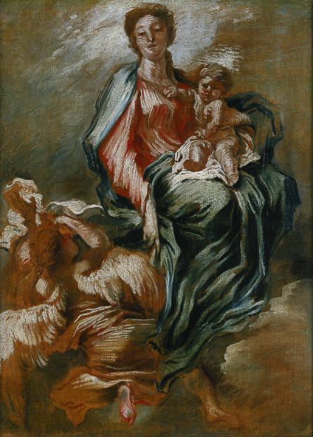 Madonna and Child in Glory with an Angel