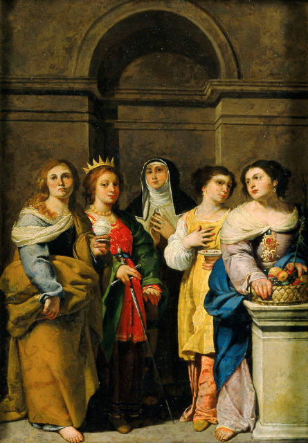 Saints Mary Magdalene, Catherine of Alexandria, Catherine of Siena, Lucy, and Dorothy
