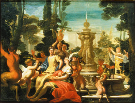 An Allegory with Figures in a Garden Setting