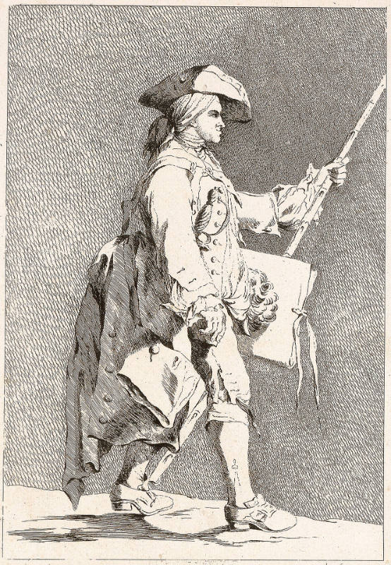 An Artist at the French Academy in Rome (?), plate 5, from Recueil de Caricatures, after Jacques-François-Joseph Saly