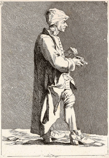 An Artist at the French Academy in Rome (?), plate 7, from Recueil de Caricatures, after Jacques-François-Joseph Saly