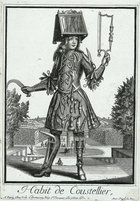 Habit de coustellier [A Cutler's Costume], from Habits des métiers et professions