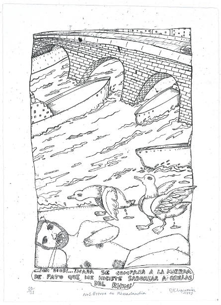 ¡...Oh dios!... Nada se compara a la mierda de pato que me hiciste saborear a orillas de Rhin, from Estuve casi todo el invierno en Rheinlandia, escribiendo estos boleros - A Fully Illustrated Winter Book