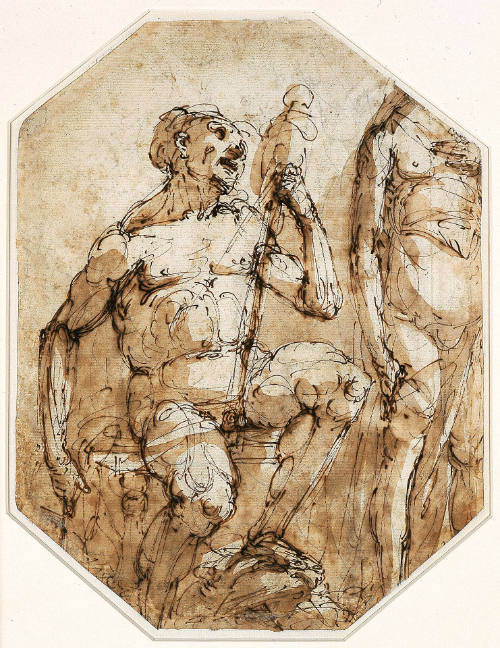 Hercules (?) with a Distaff (recto), and The Assumption of the Virgin (verso)