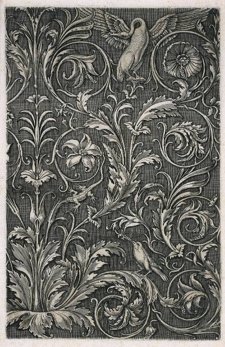 Panel of Ornament with Acanthus and a Swan