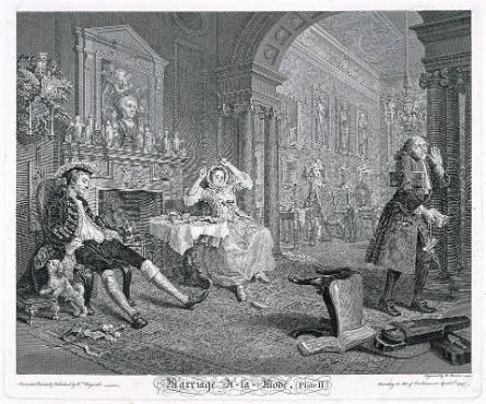 The Tête à Tête, plate II from Marriage à la mode, after William Hogarth