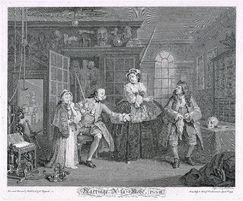 The Inspection, plate III from Marriage à la mode, after William Hogarth