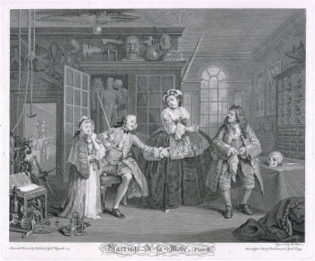 The Inspection, plate III from Marriage à la mode, after William Hogarth
