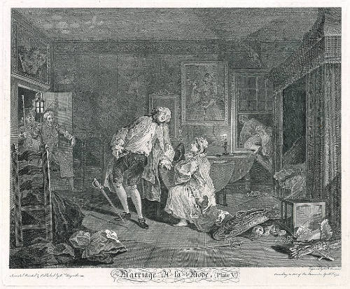 The Bagnio, plate V from Marriage à la mode, after William Hogarth