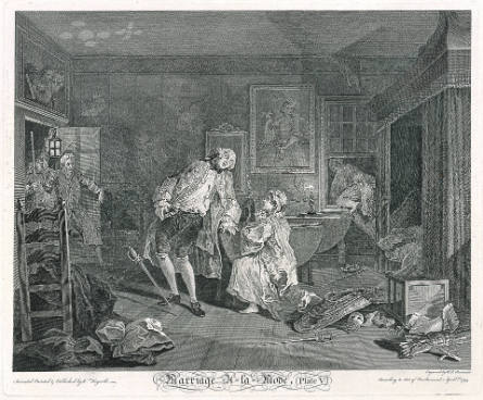 The Bagnio, plate V from Marriage à la mode, after William Hogarth