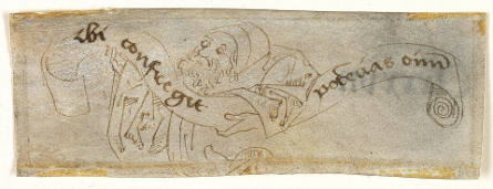 Drawing for an Illumination: A Prophet Holding a Scroll