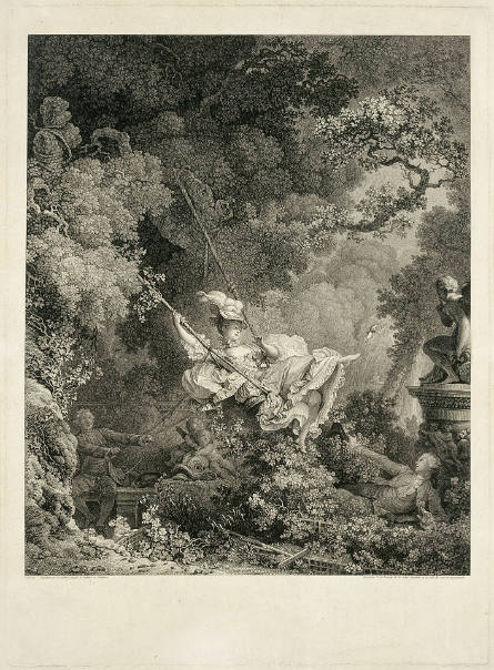 Les Hasards heureux de l'escarpolette [The Happy Accident of the Swing], after a painting by Jean-Honoré Fragonard