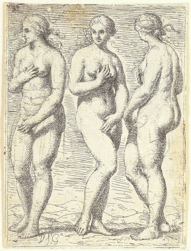 Three Graces (?) (recto and verso), plate 34 from Principios para estudiar el nobilismo y real Arte de la Pintura [Principles for Studying the Most Noble and High Art of Painting]