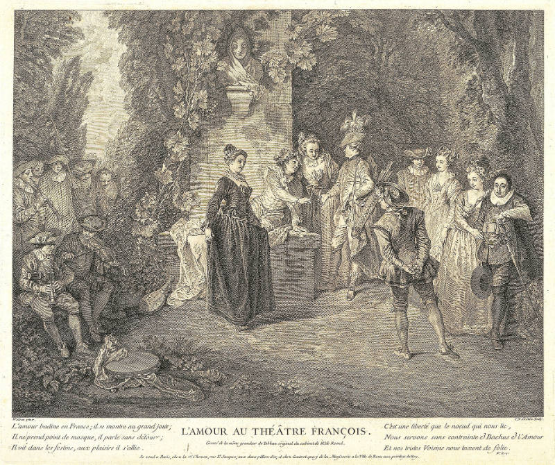 L'Amour au théâtre françois [Actors of the Comédie-Française], after Jean-Antoine Watteau