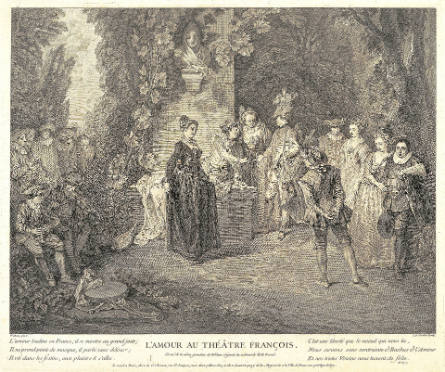L'Amour au théâtre françois [Actors of the Comédie-Française], after Jean-Antoine Watteau