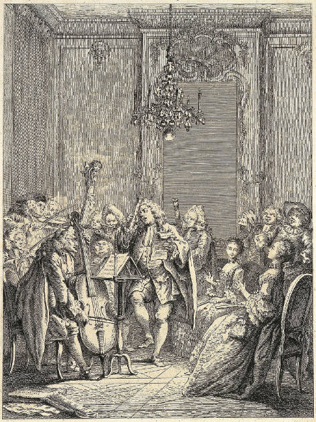 Illustration for de la Borde's Privilege du Roi mis en musique, after Hubert-François Bourguinon Gravelot