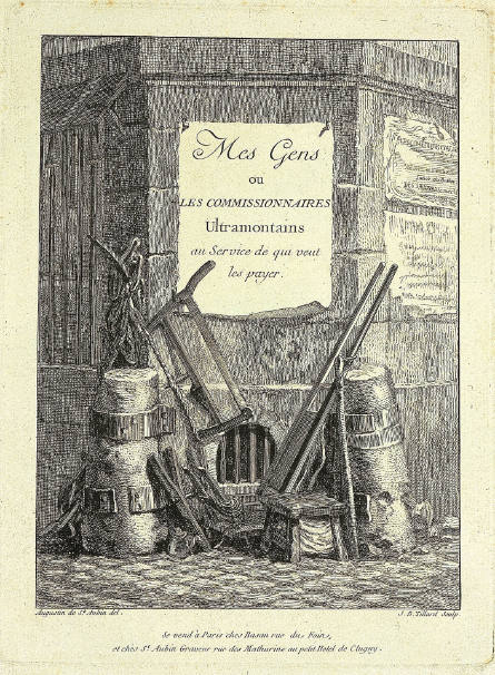 Frontispiece for Mes Gens ou Les Commissionnaires ultramontains [My People, or the Ultramontane Characters], after Augustin de Saint-Aubin