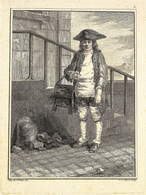 Décrotteur [Shoe Shiner], plate 5 from Mes Gens ou Les Commissionnaires ultramontains [My People, or the Ultramontane Characters], after Augustin de Saint-Aubin