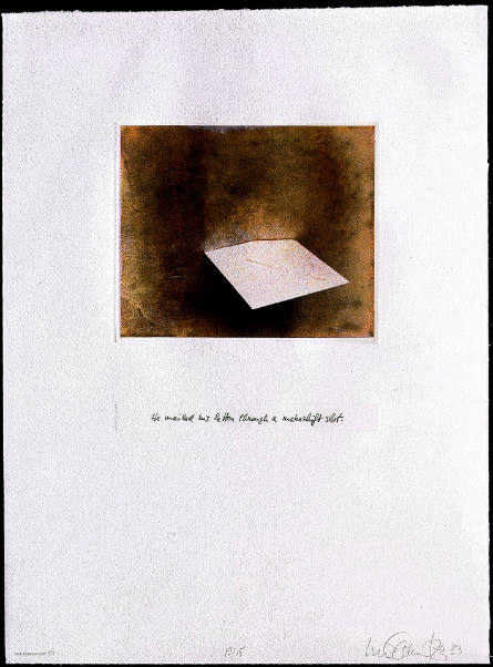 He mailed his letter through a makeshift slot, plate 29 from Uruguayan Torture Series