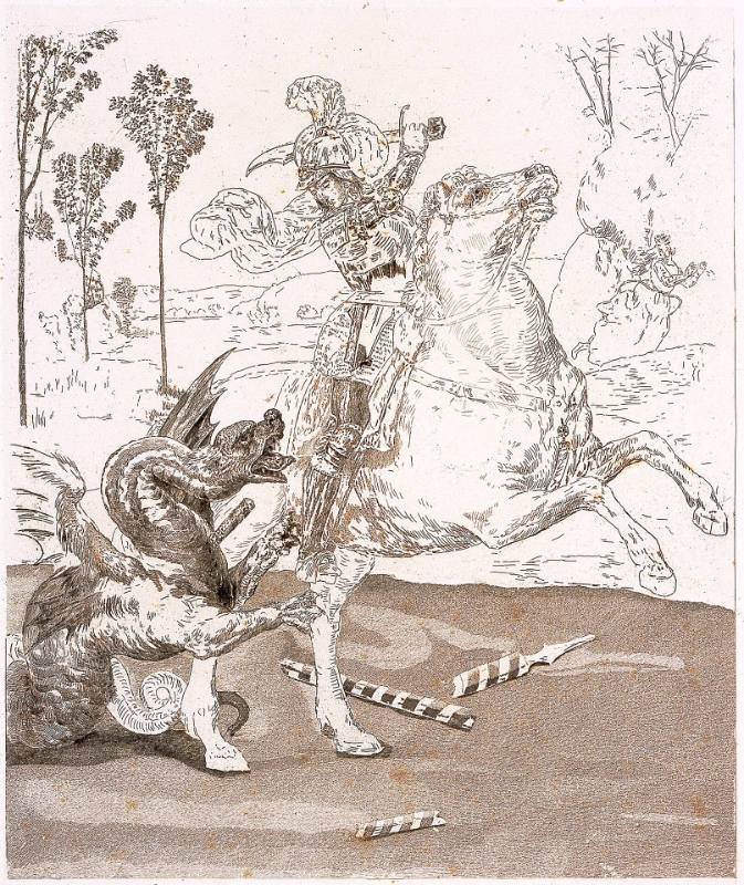 Saint George and the Dragon, after Raphael