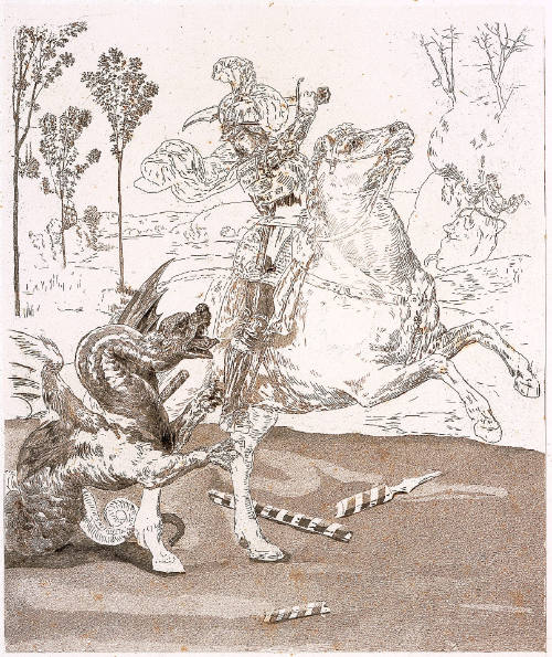 Saint George and the Dragon, after Raphael