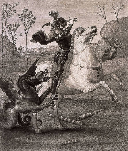 Saint George and the Dragon, after Raphael