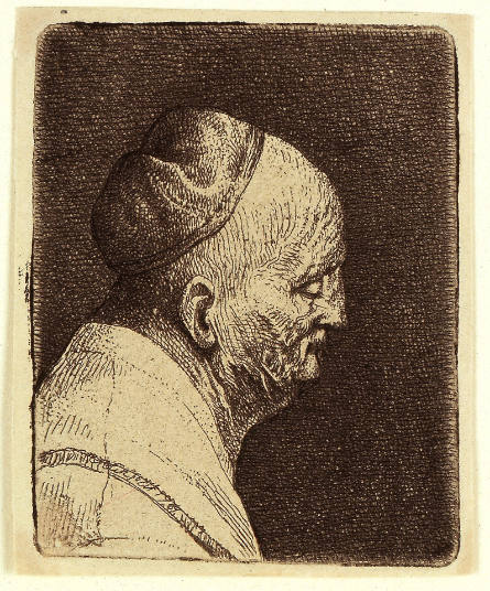 Portrait of an Old Man in Profile, Facing Right
