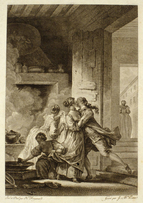 Plate 1 (finished proof), after Jean-Honoré Fragonard, from Didot L'Ainé's edition of Lafontaine's Contes et Nouvelles, 1795