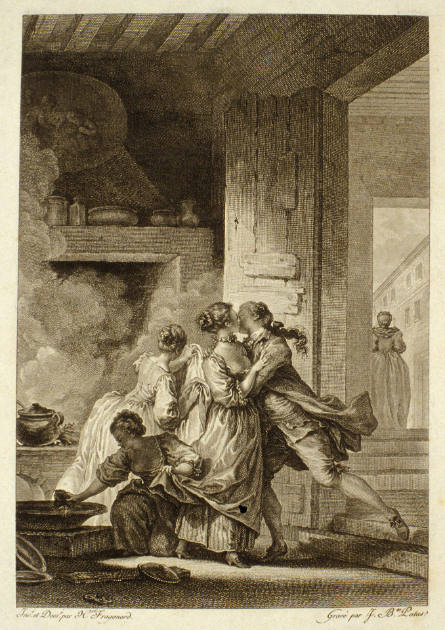 Plate 1 (finished proof), after Jean-Honoré Fragonard, from Didot L'Ainé's edition of Lafontaine's Contes et Nouvelles, 1795