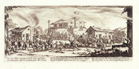 Pillage et incendie d’un village [Pillaging and Burning of a Village], from Les Grandes misères de la guerre [The Great Miseries of War]
