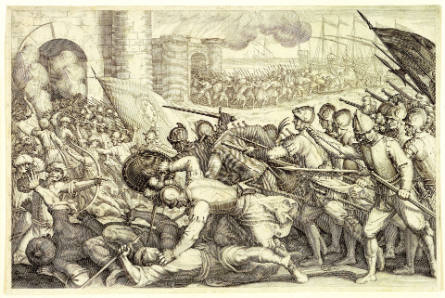 Les Troupes forcent la porte d’un ville [The Troops Force the Gate of a City], from La Vie de Ferdinand I de Médicis [The Life of Ferdinand I de Medici]